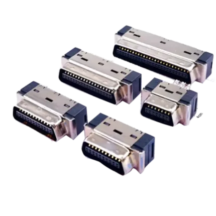 5 件 DIY SCSI 连接器 MDR 伺服驱动器 14 20 26 36 50 位焊接公插头按扣外壳套件屏蔽用于电缆组件 1.0 A