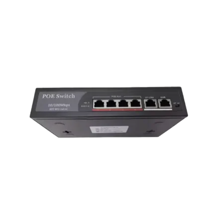 PoE交换机 6口10/100M以太网光纤交换机 PoE IEEE802.3af/at 适用CCTV NVR 4个POE端口 1个上行链路 1个NVR